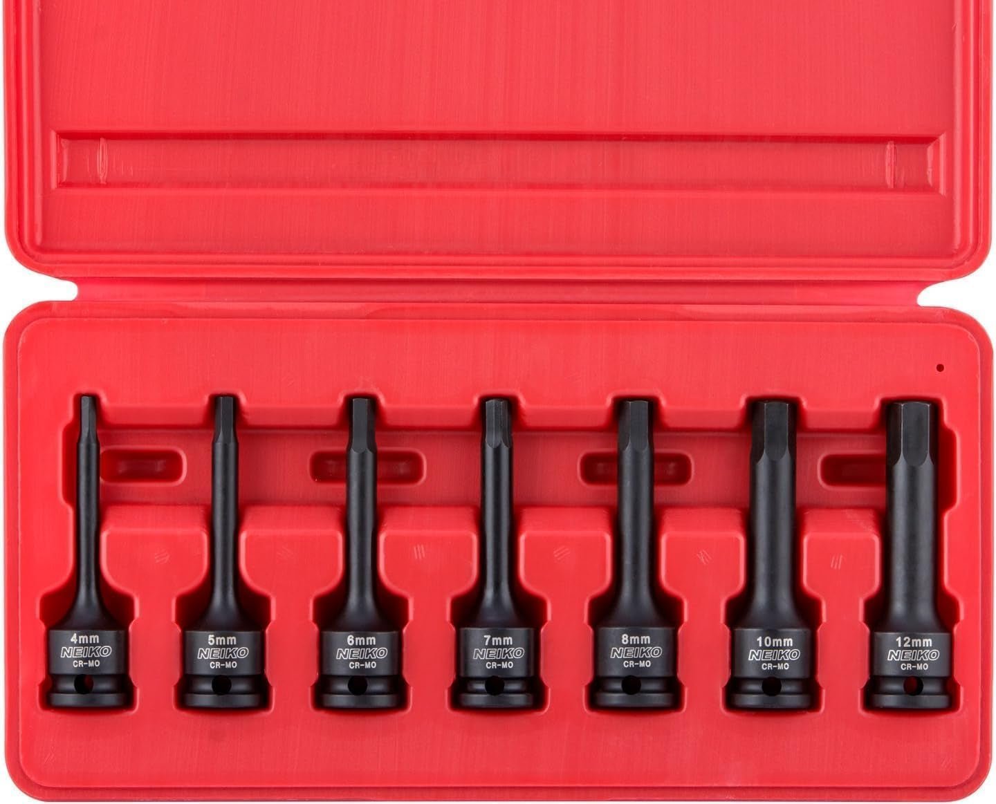 01130B 3/8" Drive Allen Socket Set, 7 Piece, 3 Inch, 3/8” Impact Hex Bit Socket Set, Metric Hex Driver 4 Mm to 12 Mm, Chrome - Moly Cr - Mo Impact Grade - Brahouse