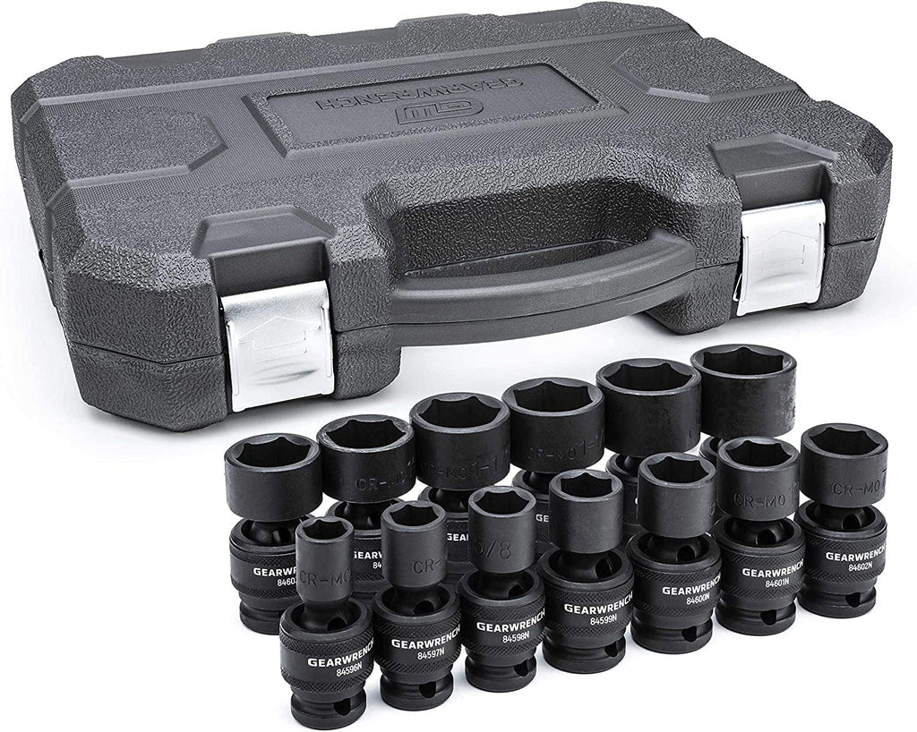 13 Pc. 1/2" Drive 6 Pt. Standard Universal Impact Socket Set, SAE - 84938N - Brahouse