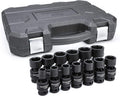 13 Pc. 1/2" Drive 6 Pt. Standard Universal Impact Socket Set, SAE - 84938N - Brahouse