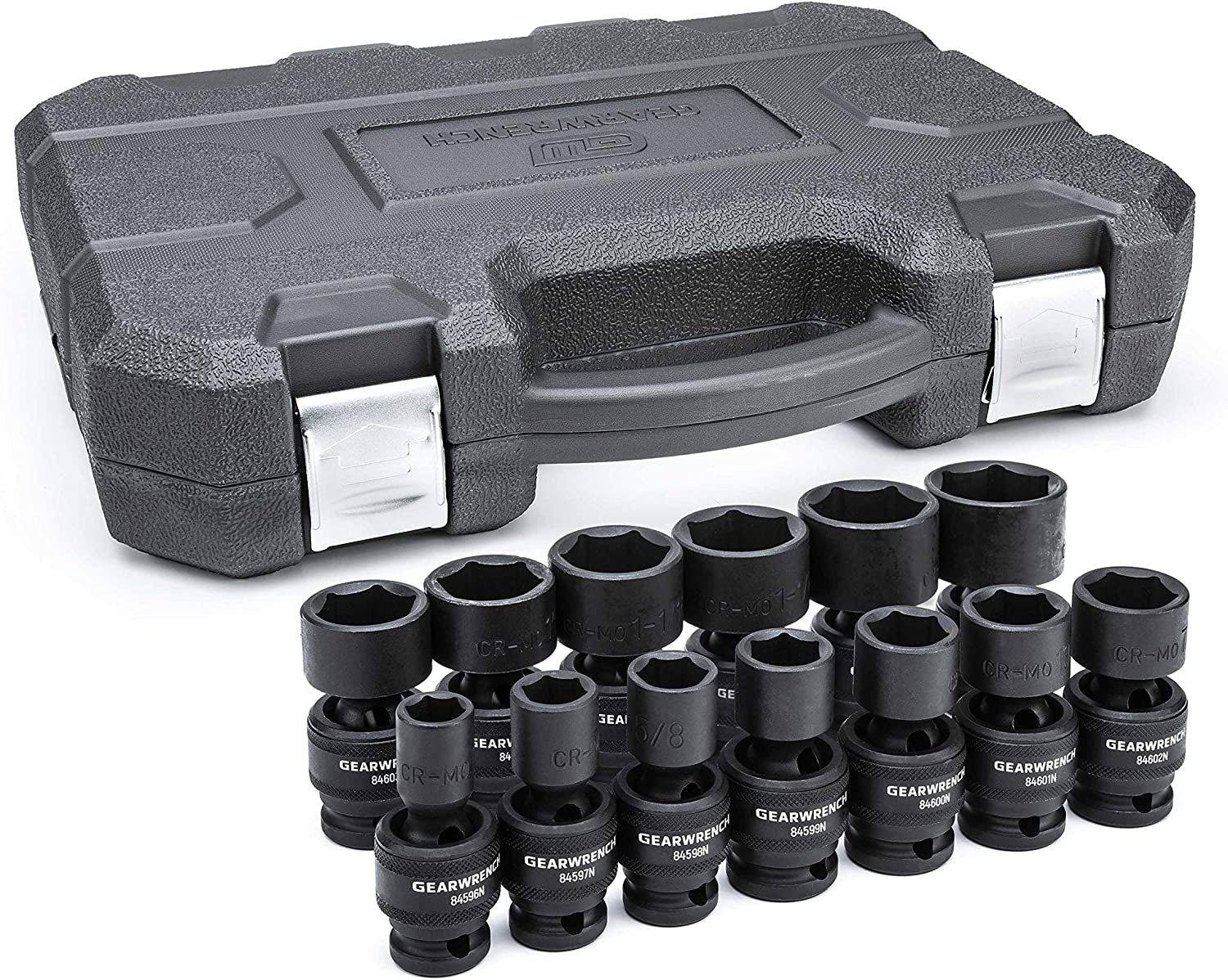 13 Pc. 1/2" Drive 6 Pt. Standard Universal Impact Socket Set, SAE - 84938N - Brahouse