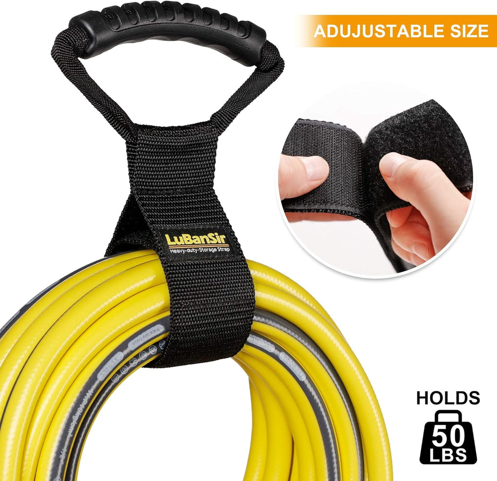 Extension Cord Storage Straps, 28" (2 Pack) Heavy - Duty Hook and Loop Straps with Carrying Handle Fit Extension Cord, Garden Water Hoses and Garage Tool - Brahouse