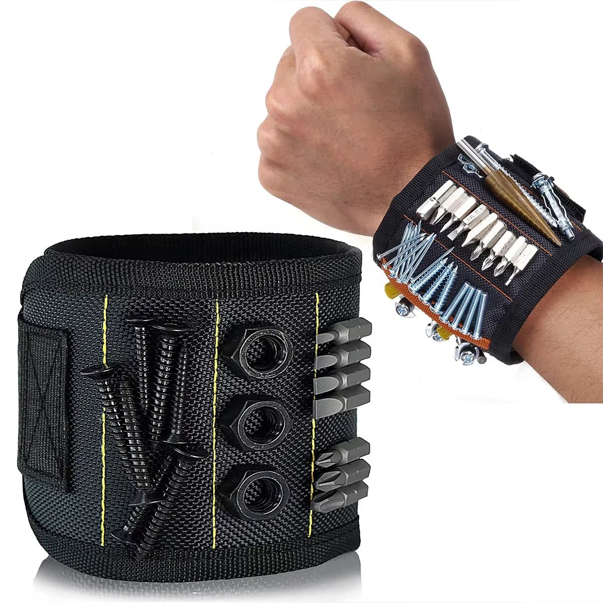 Magnetic Tool Wristband Working Magnetic Wristband, Magnetic Wristband with Strong Magnetic Nail Suction - Brahouse