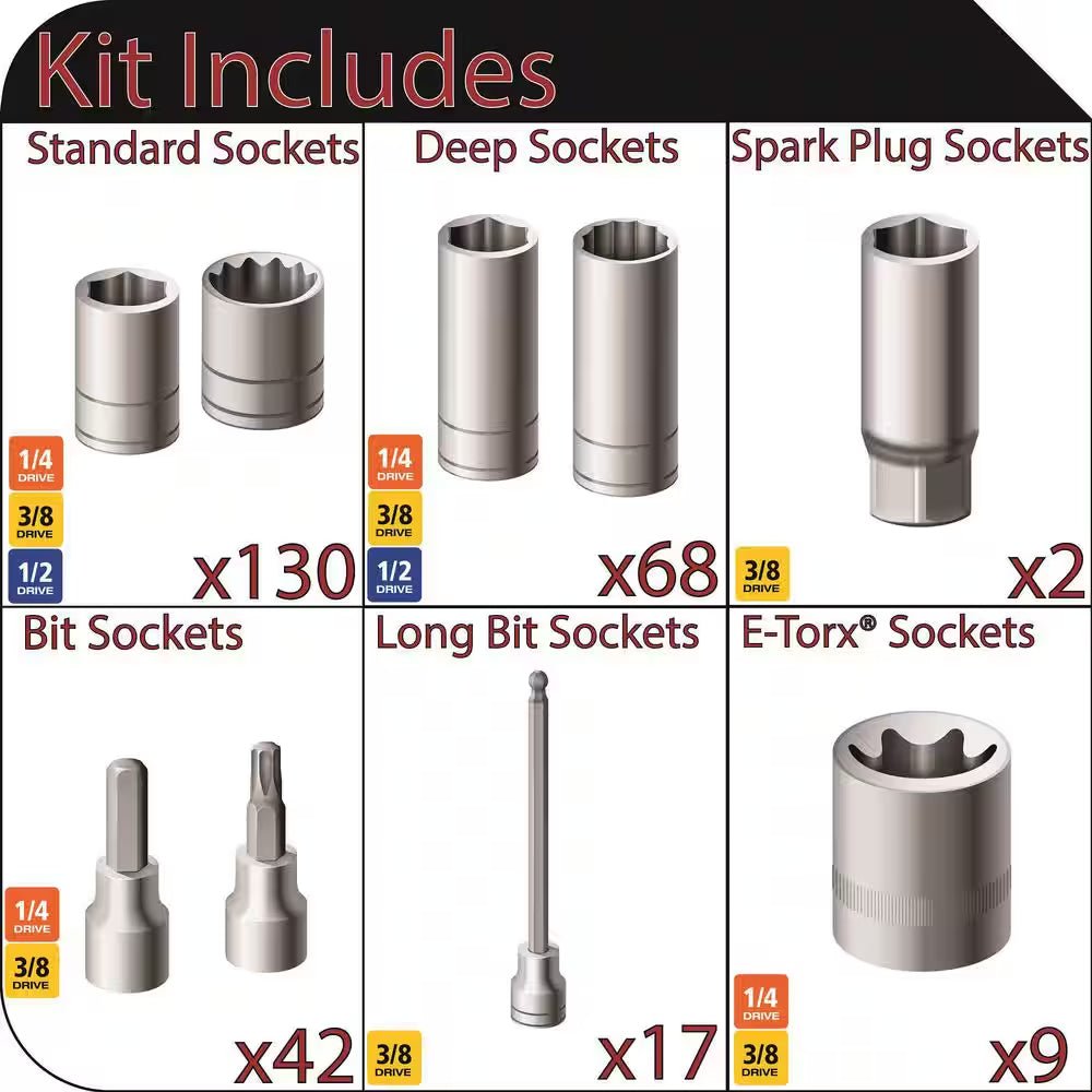 Master Socket and Bit Socket Set (268 - Piece) - Brahouse