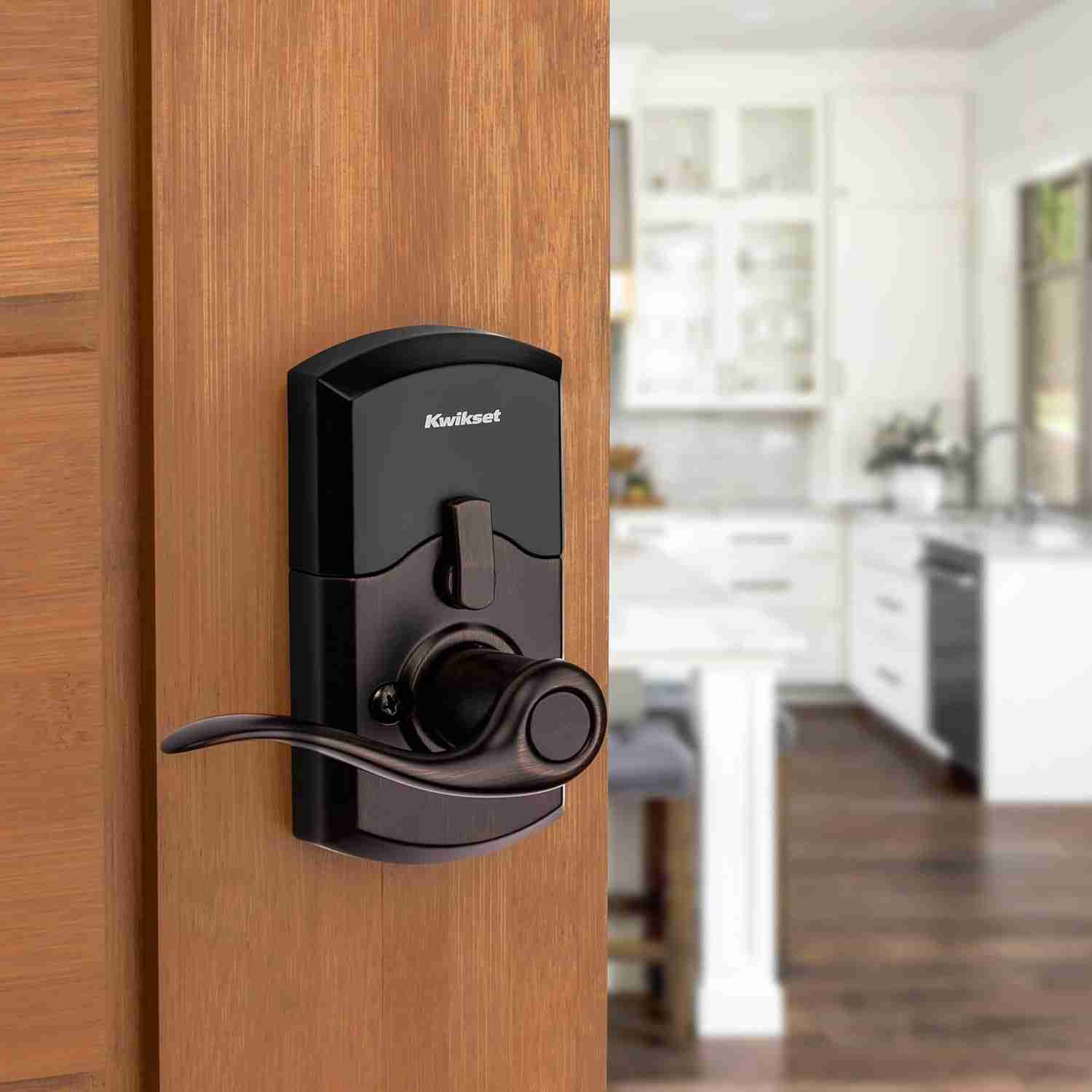 Smartcode 917 Keypad Keyless Entry Traditional Residential Electronic Lever Deadbolt Alternative with Tustin Door Lever and Smartkey Security, Venetian Bronze - Brahouse