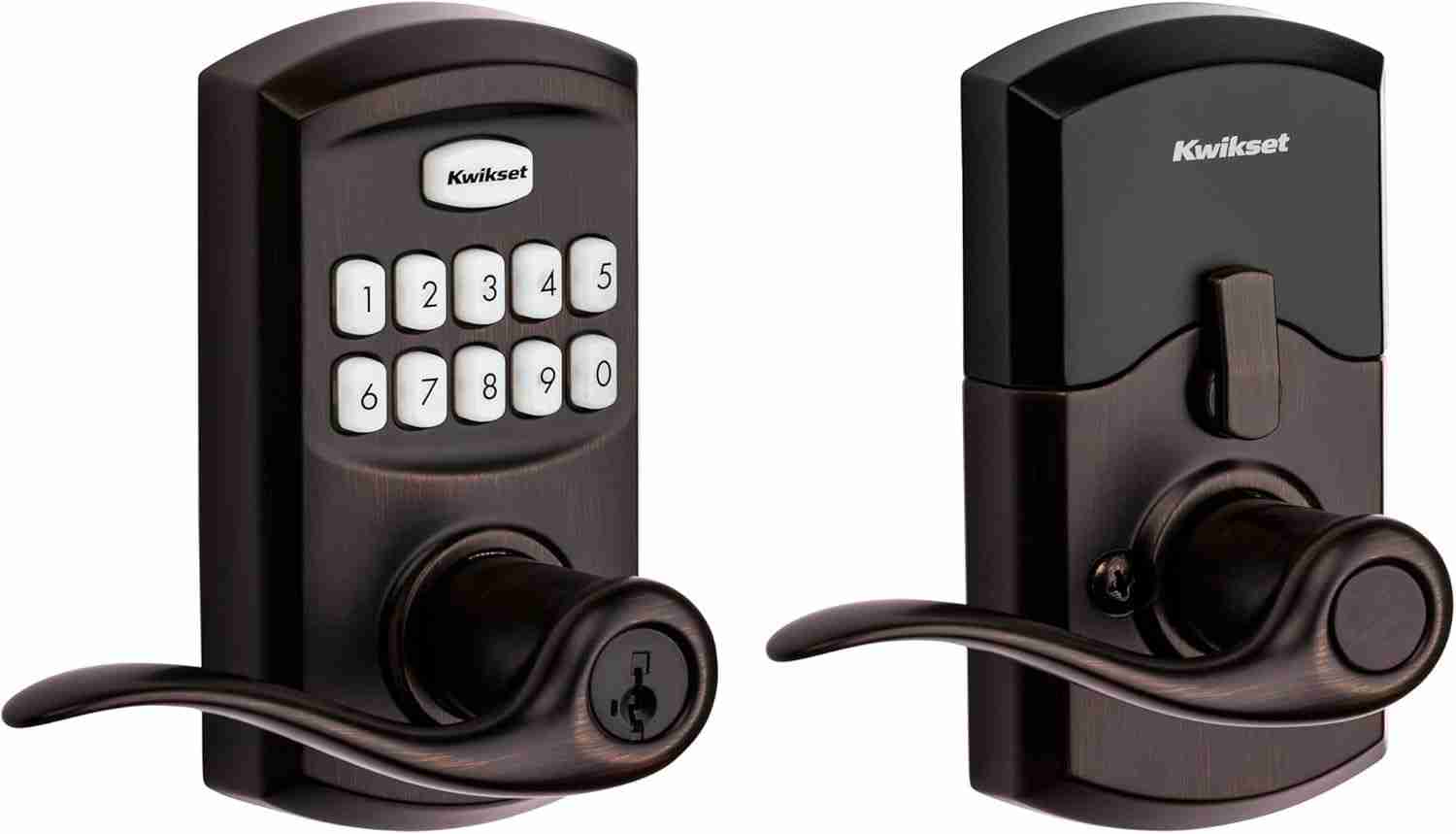Smartcode 917 anahtarızsız giriş kodlu kapı kilidi, kahverengi ve siyah renk seçenekleriyle, ev ve ofis güvenliği için ideal