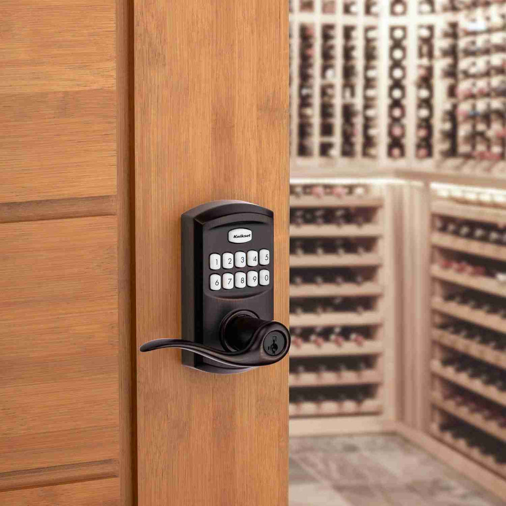 Smartcode 917 Keypad Keyless Entry Traditional Residential Electronic Lever Deadbolt Alternative with Tustin Door Lever and Smartkey Security, Venetian Bronze - Brahouse