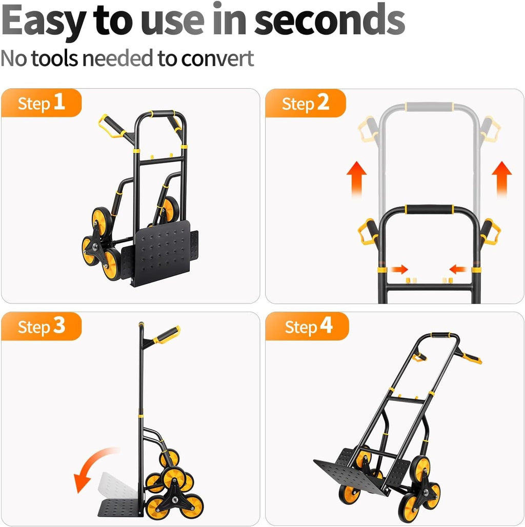 Stair Climbing Dolly, Upgraded Heavy - Duty Stair Climber Hand Truck 770 Lbs... - Brahouse