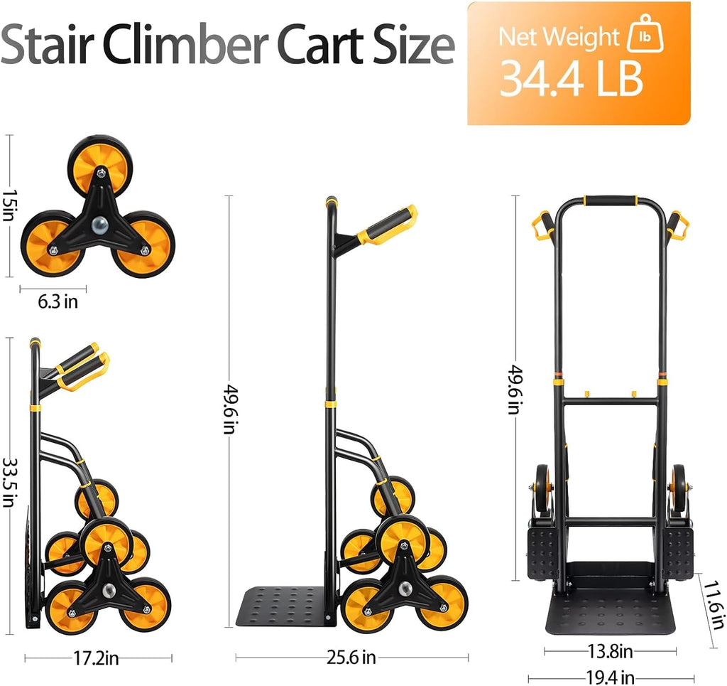 Stair Climbing Dolly, Upgraded Heavy - Duty Stair Climber Hand Truck 770 Lbs... - Brahouse