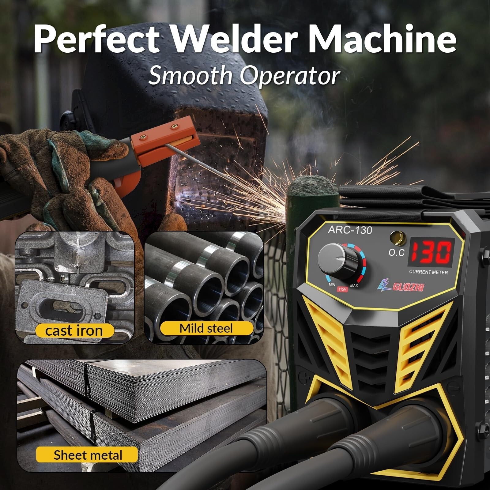 Stick Welder Small Mini Portable, 110V 130A ARC MMA Welding Machine with 10Ft... - Brahouse